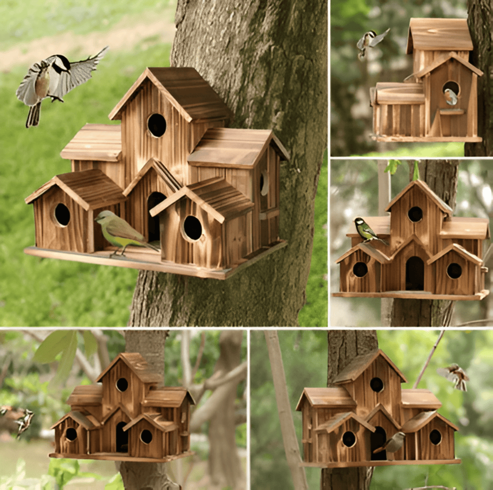 Casa per uccelli in legno sospesa
