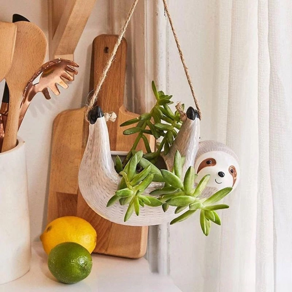 Seravia - Vaso di Ceramica Fatta a Mano con Design di Bradipo
