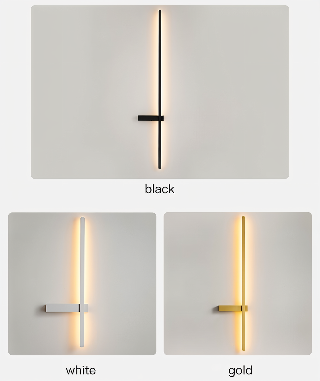 LinéaLux – Applique LED Nera Minimalista in Design Moderno e Lungo