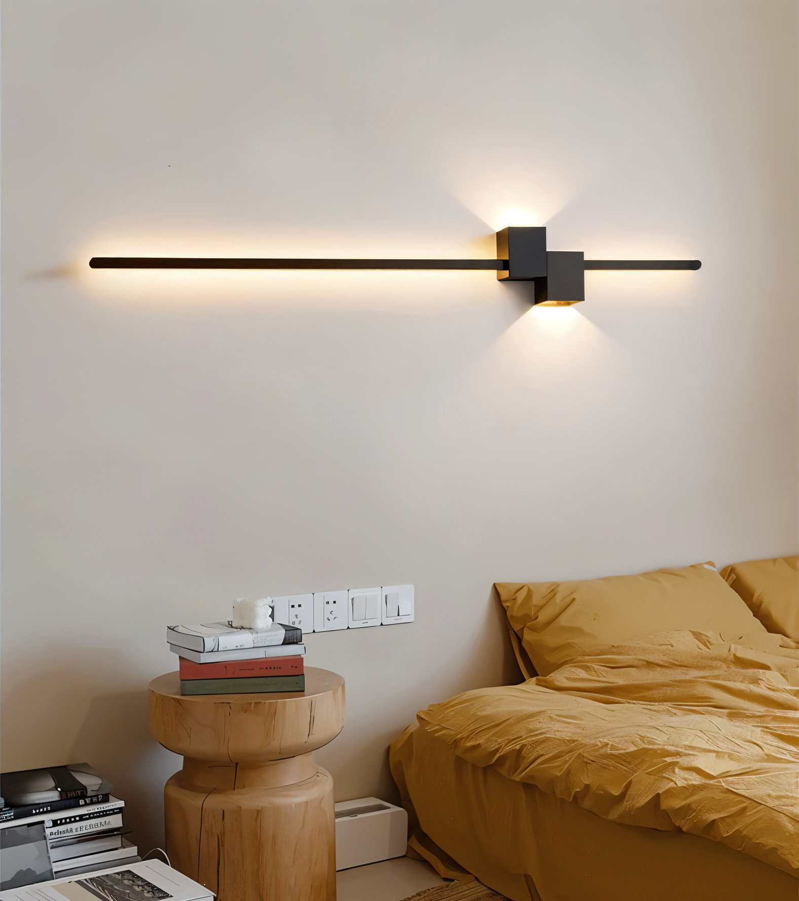 LinéaLux – Applique LED Nera Minimalista in Design Moderno e Lungo