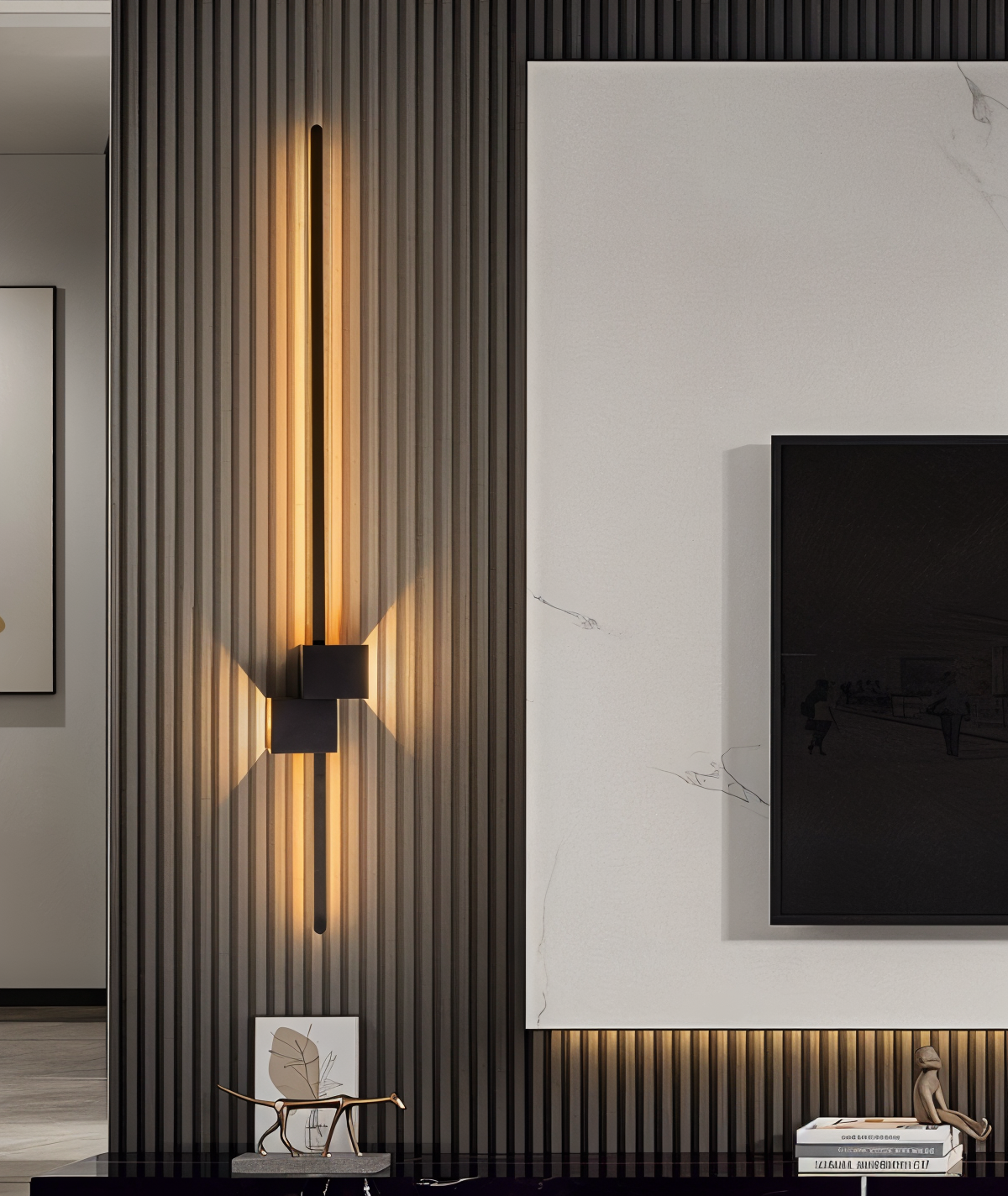 LinéaLux – Applique LED Nera Minimalista in Design Moderno e Lungo