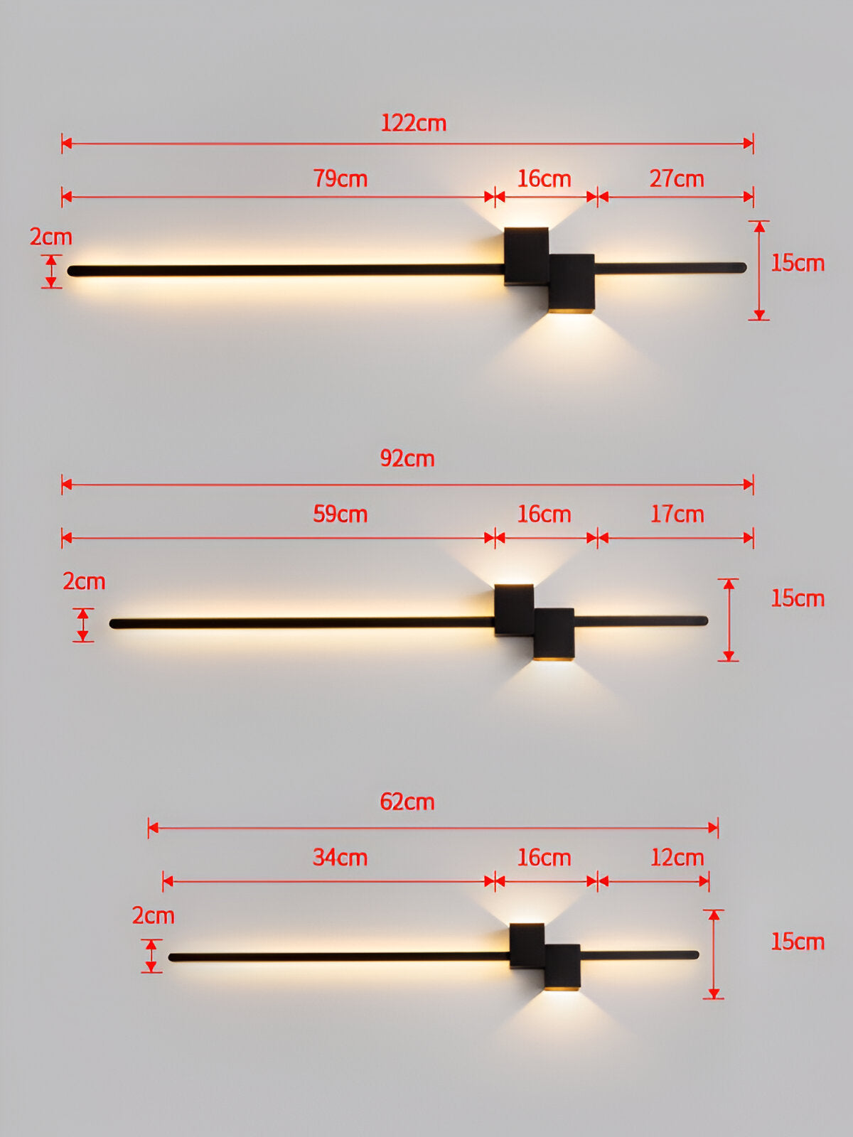 LinéaLux – Applique LED Nera Minimalista in Design Moderno e Lungo