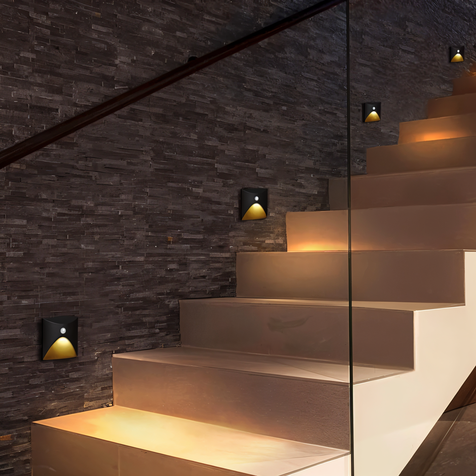 LuminiPath - Luce da Parete Impermeabile IP65 - Luce da Parete Interna ed Esterna - Luce da Parete LED con Sensore di Movimento