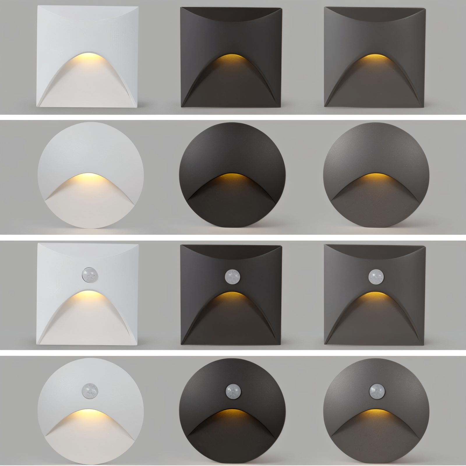 LuminiPath - Luce da Parete Impermeabile IP65 - Luce da Parete Interna ed Esterna - Luce da Parete LED con Sensore di Movimento