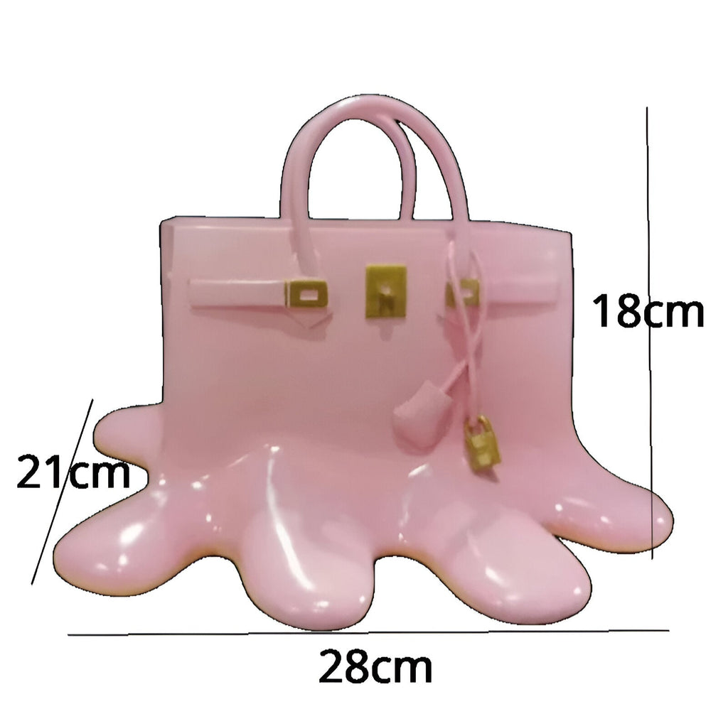 Melantha - Vaso Elegante in Resina con Silhouette di Borsa