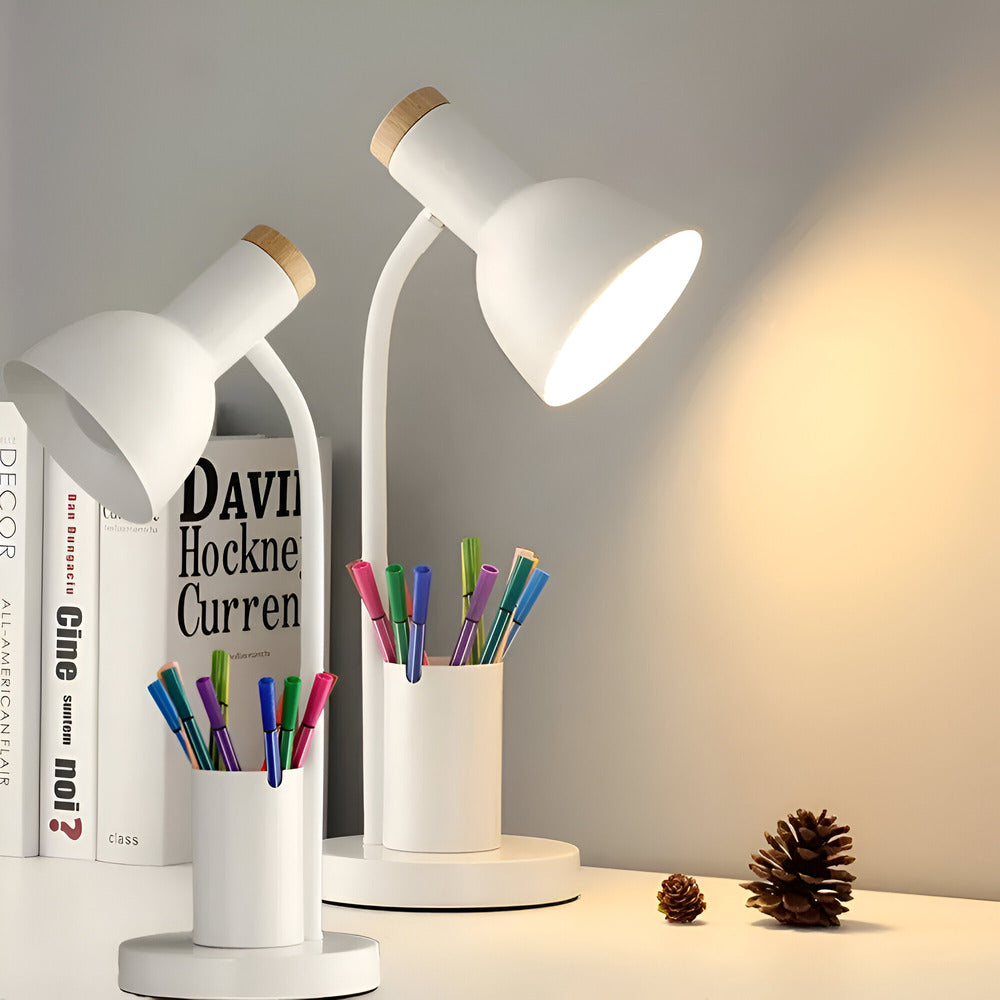 Cressida - Lampada da tavolo LED moderna con portapenne