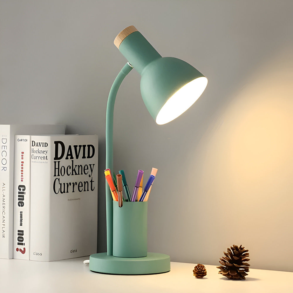 Cressida - Lampada da tavolo LED moderna con portapenne