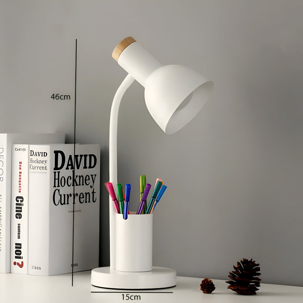 Cressida - Lampada da tavolo LED moderna con portapenne