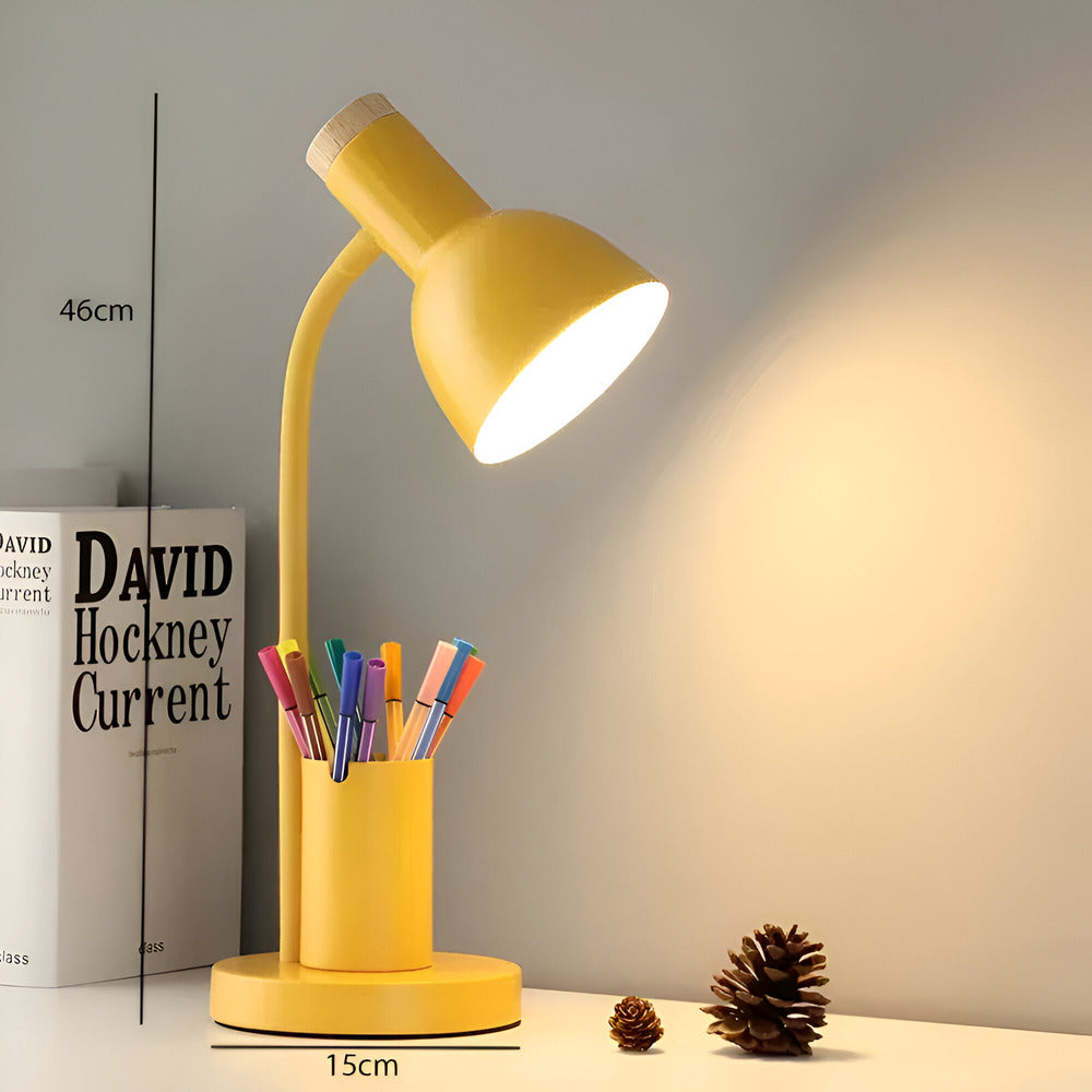 Cressida - Lampada da tavolo LED moderna con portapenne