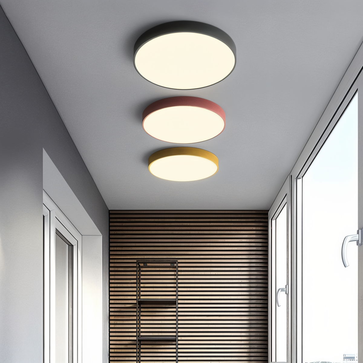 HaloMac – Lampada a soffitto LED rotonda in stile macaron
