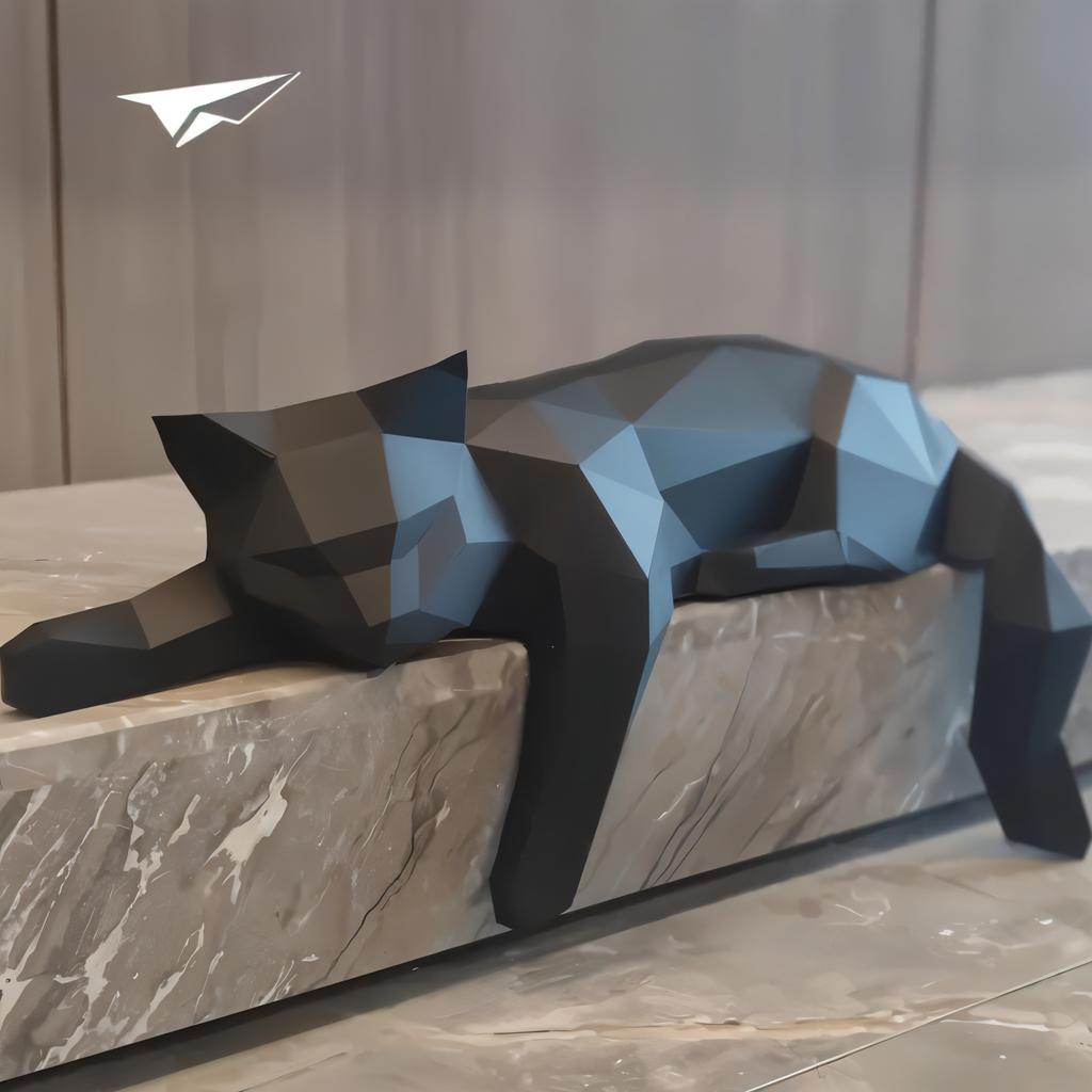 OriKat DIY – Gatto Origami 3D Moderno per Arredamento Creativo