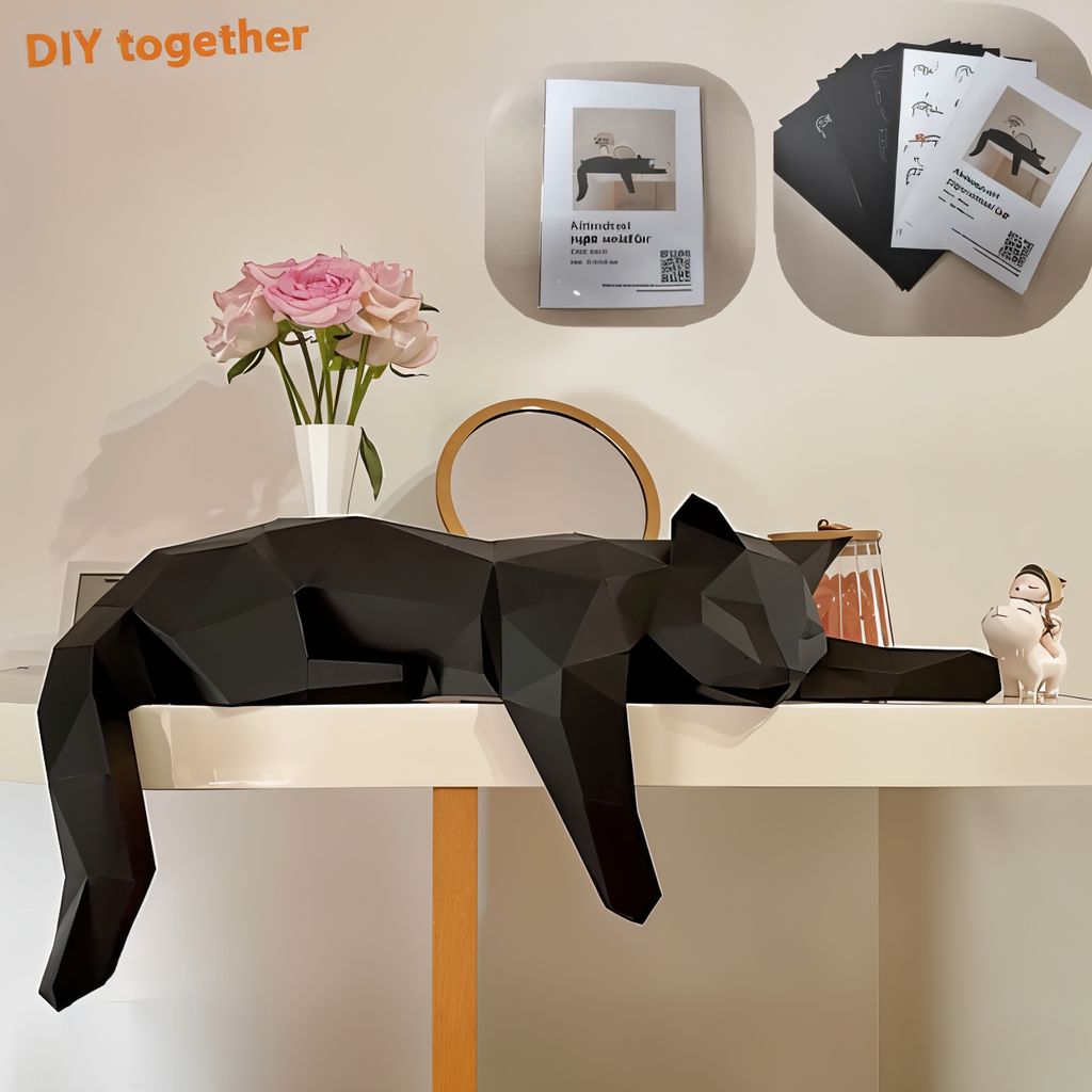 OriKat DIY – Gatto Origami 3D Moderno per Arredamento Creativo