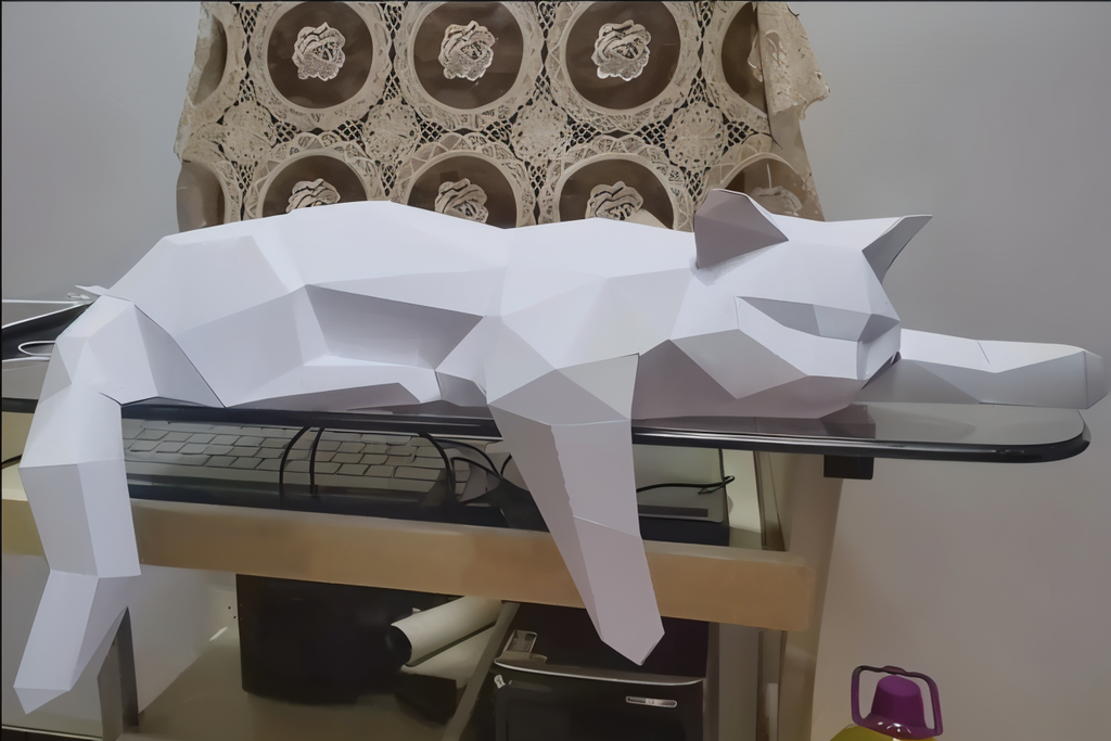 OriKat DIY – Gatto Origami 3D Moderno per Arredamento Creativo