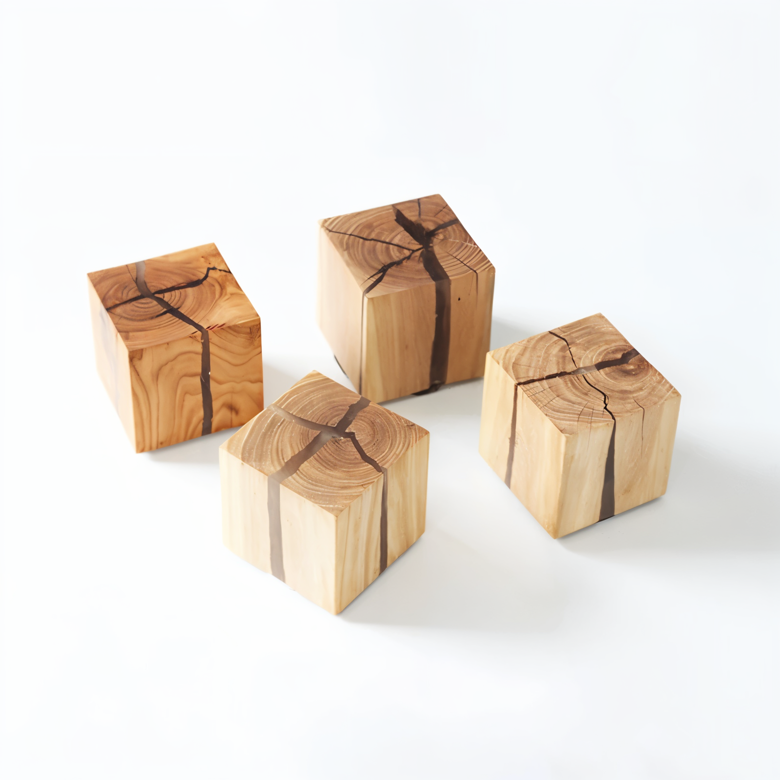 QuadCrackle – Lampada da Parete in Legno Fatta a Mano con Design Artistico Crackle