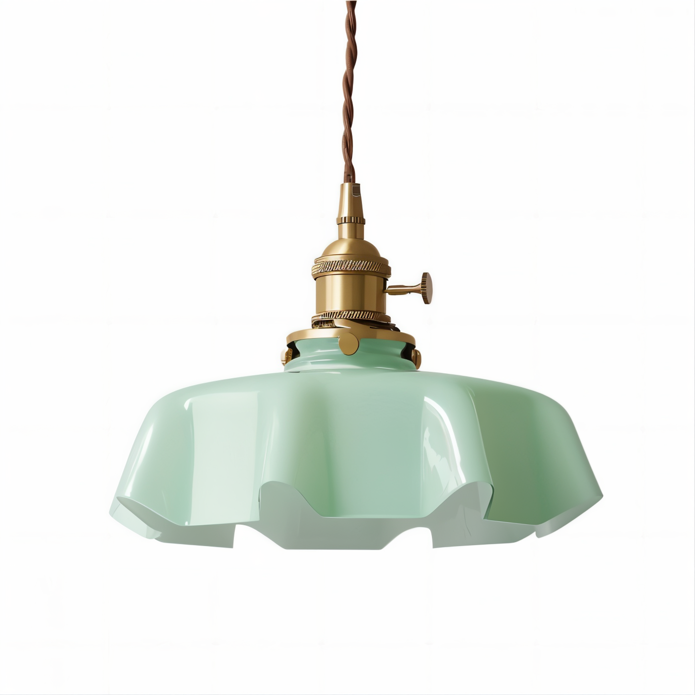 Bellevie – Lampada a Sospensione Retro a Forma di Fiore in Vetro Color Crema