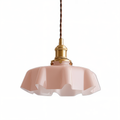 Bellevie – Lampada a Sospensione Retro a Forma di Fiore in Vetro Color Crema