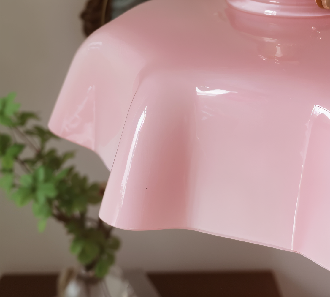 Bellevie – Lampada a Sospensione Retro a Forma di Fiore in Vetro Color Crema