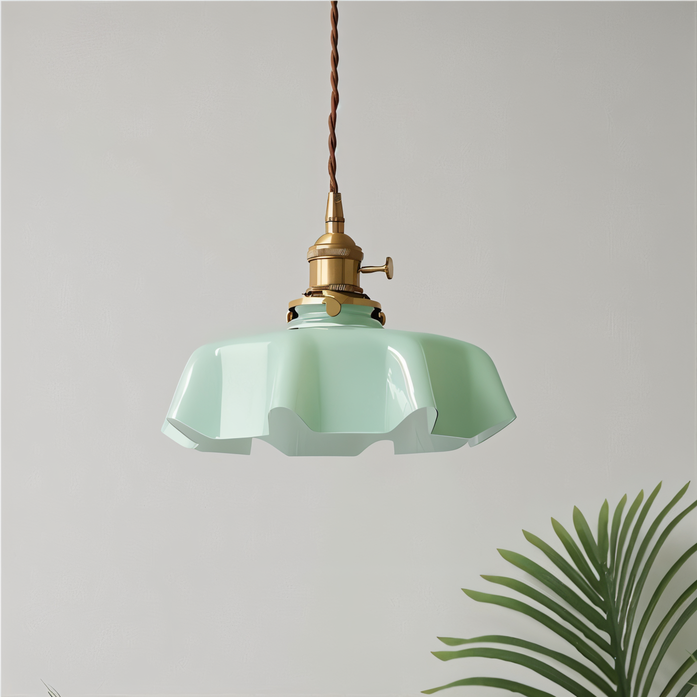 Bellevie – Lampada a Sospensione Retro a Forma di Fiore in Vetro Color Crema