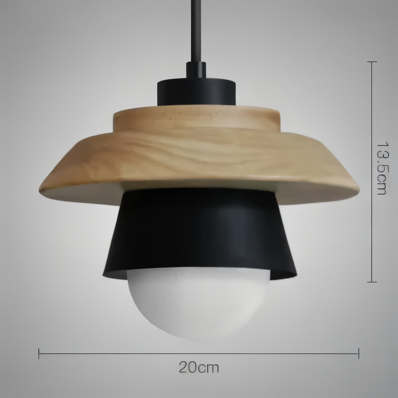 NordWood – Lampada a Sospensione Scandinava in Legno e Metallo con Colori Macaron