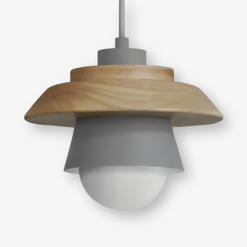 NordWood – Lampada a Sospensione Scandinava in Legno e Metallo con Colori Macaron