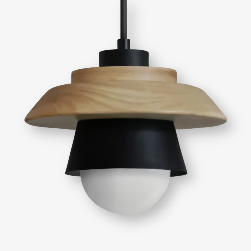 NordWood – Lampada a Sospensione Scandinava in Legno e Metallo con Colori Macaron