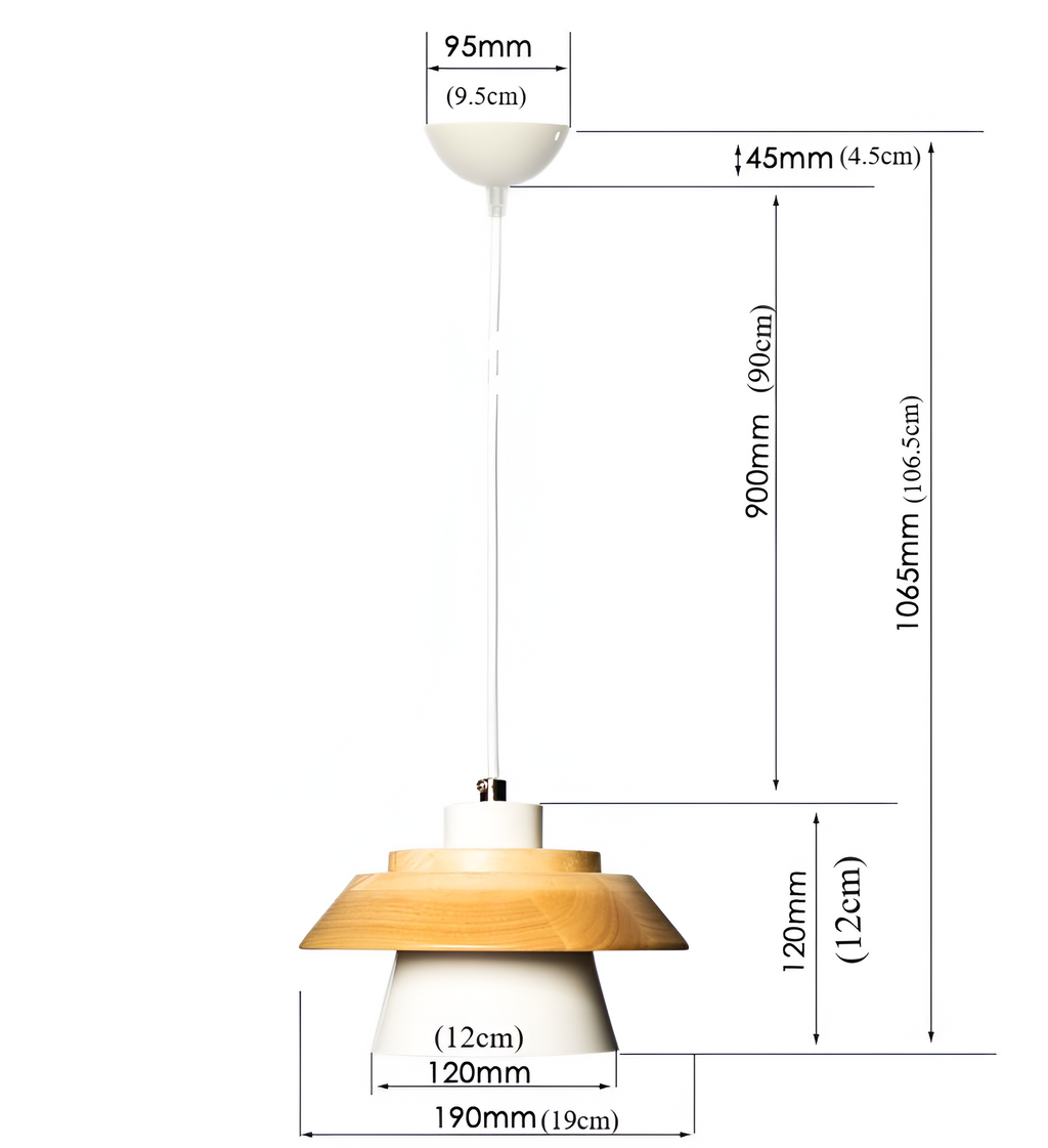 NordWood – Lampada a Sospensione Scandinava in Legno e Metallo con Colori Macaron