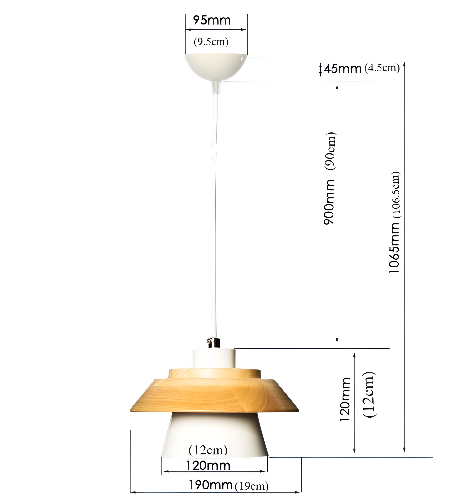 NordWood – Lampada a Sospensione Scandinava in Legno e Metallo con Colori Macaron