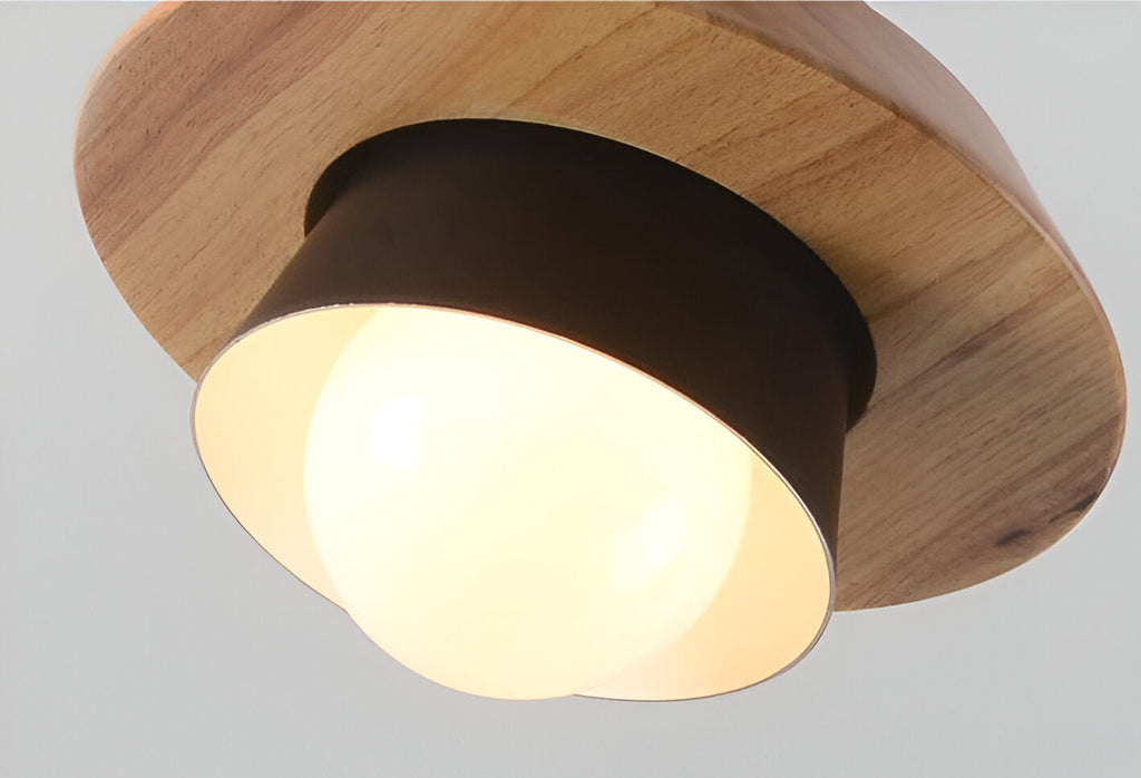 NordWood – Lampada a Sospensione Scandinava in Legno e Metallo con Colori Macaron