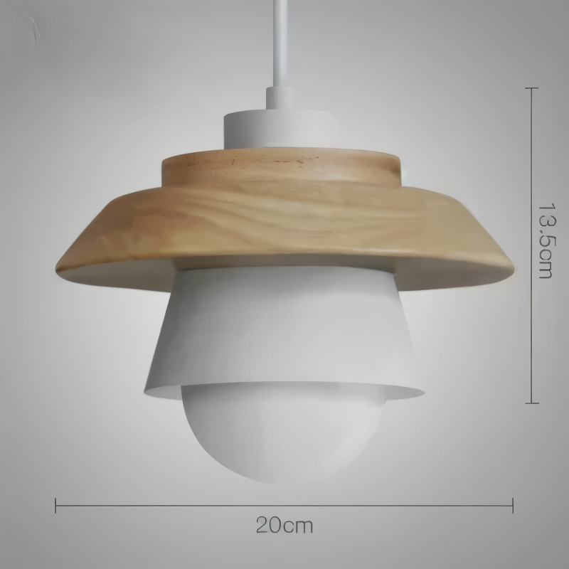 NordWood – Lampada a Sospensione Scandinava in Legno e Metallo con Colori Macaron