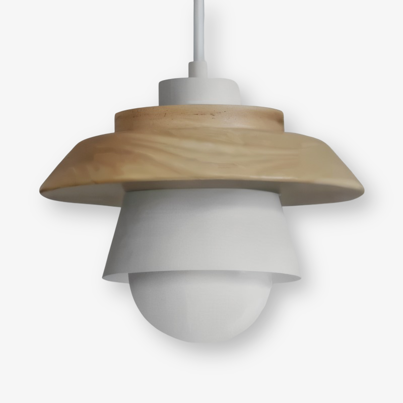 NordWood – Lampada a Sospensione Scandinava in Legno e Metallo con Colori Macaron