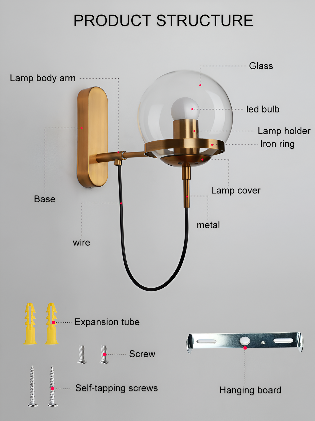ScandiShine – Applique in Vetro con Design Nordico e Illuminazione a LED per Uso Interno