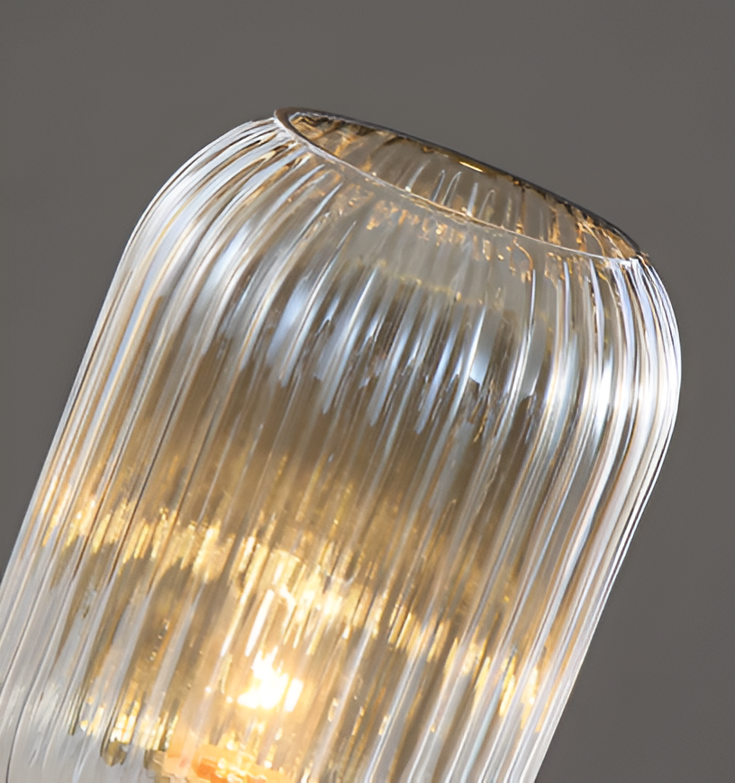 Oriantha - Lampada da Tavolo Nordica con Vetro Rigato