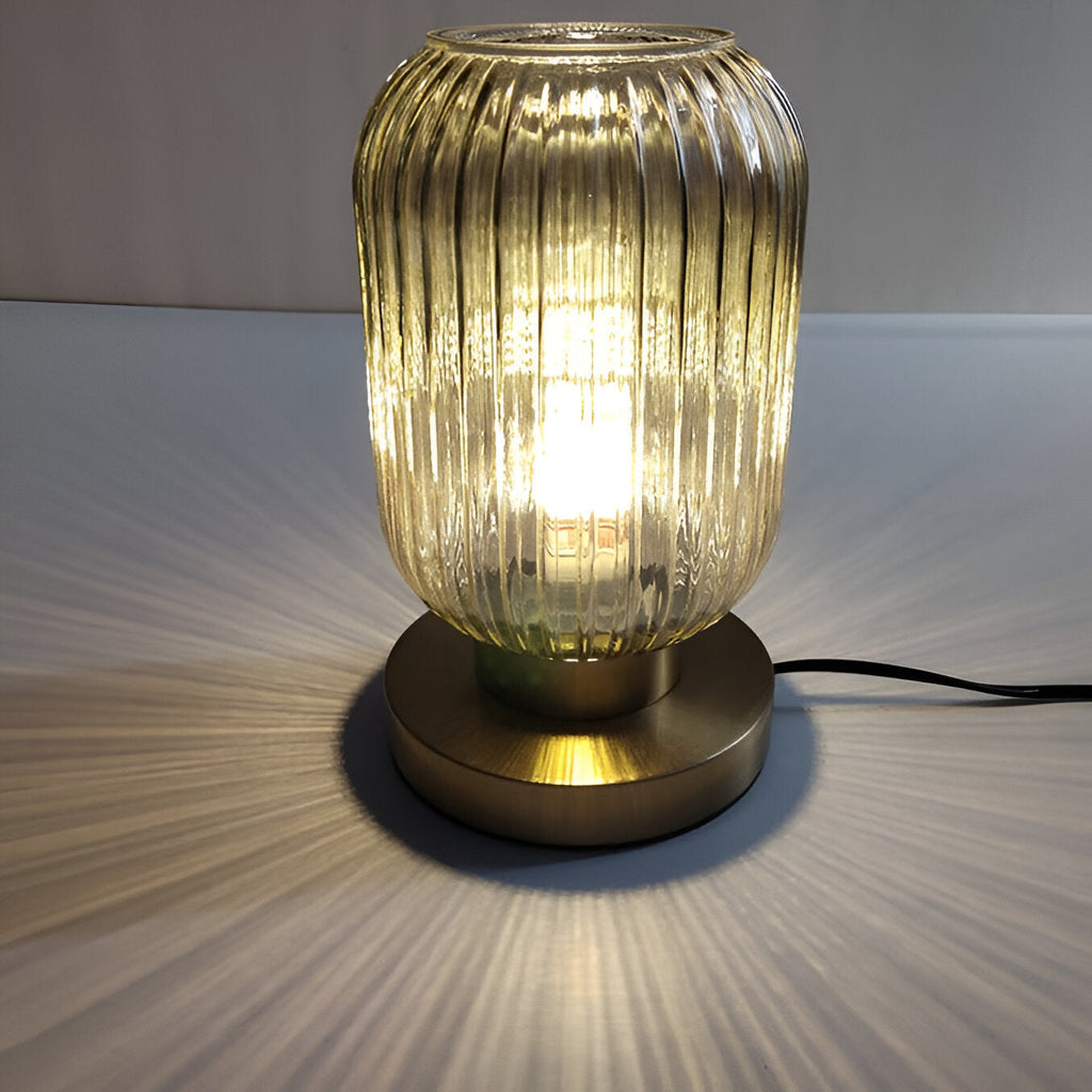 Oriantha - Lampada da Tavolo Nordica con Vetro Rigato