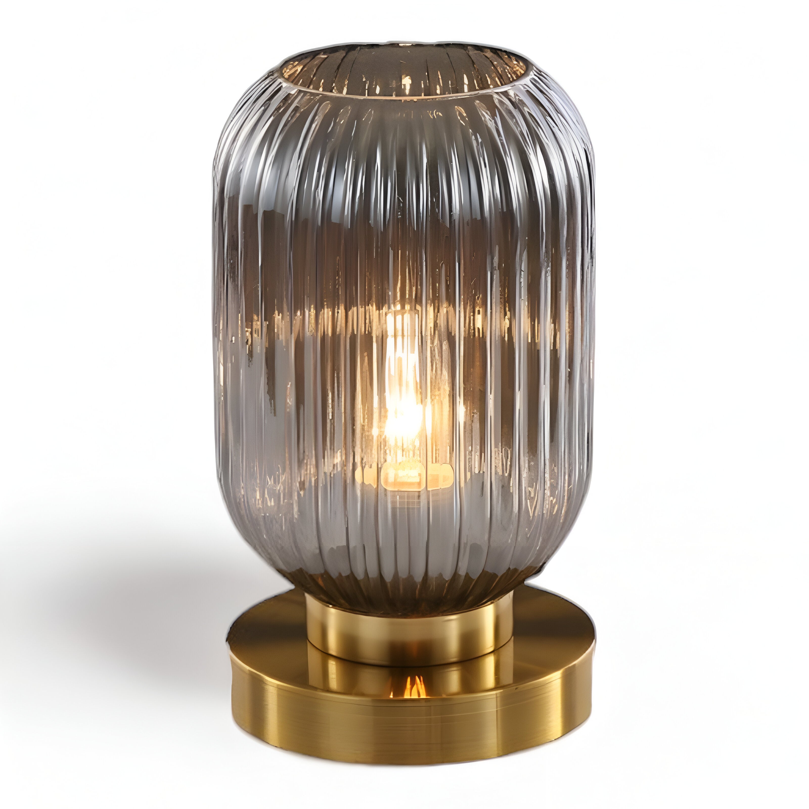 Oriantha - Lampada da Tavolo Nordica con Vetro Rigato