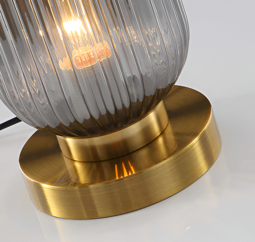 Oriantha - Lampada da Tavolo Nordica con Vetro Rigato