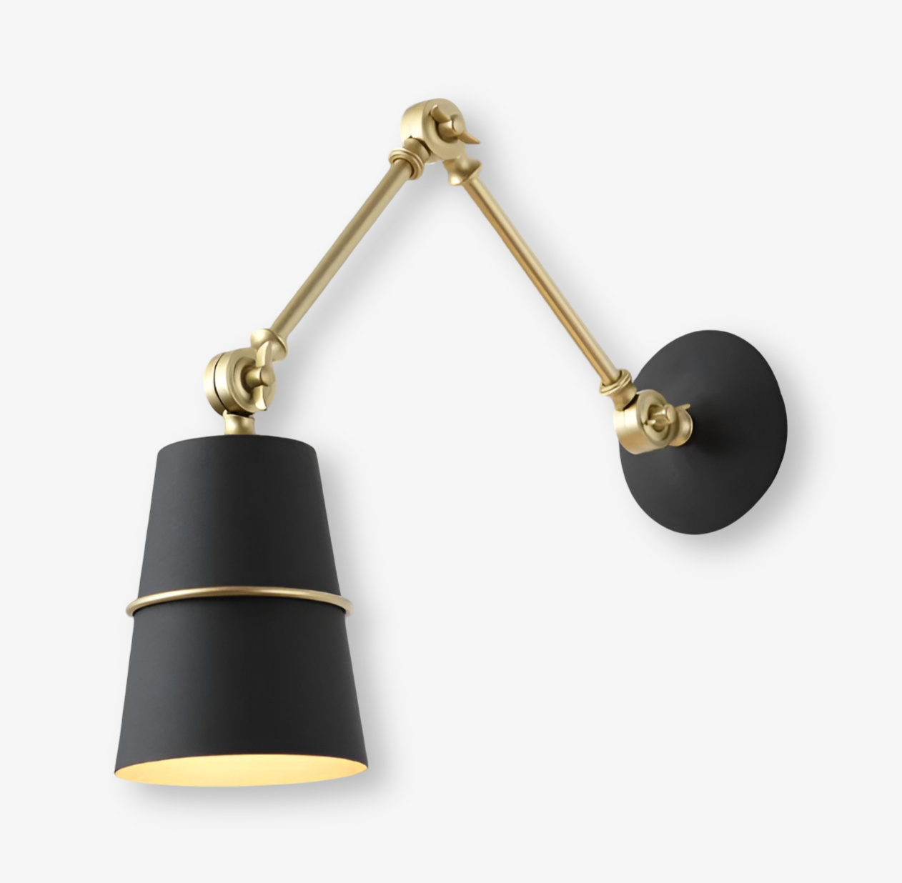 ArcGlow Applique – Applique Retro Regolabile in Nero o Bianco con Braccio Lungo