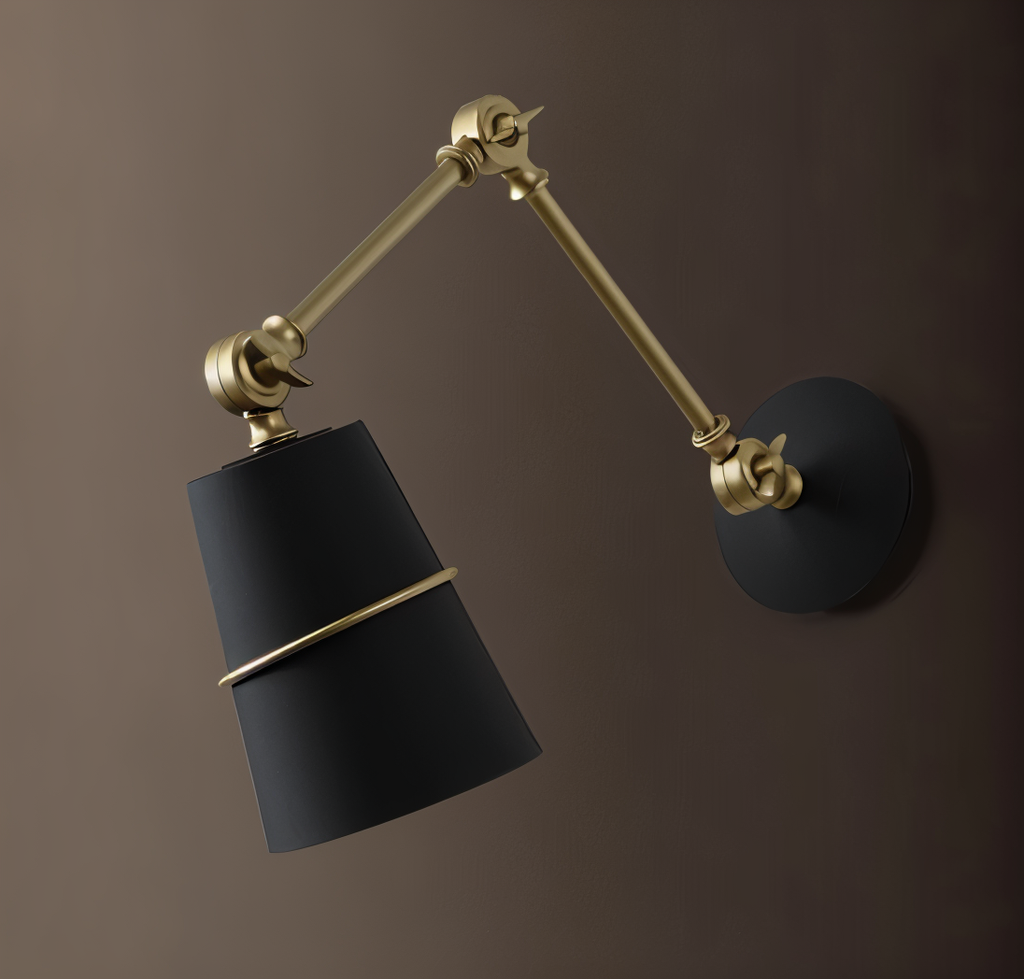 ArcGlow Applique – Applique Retro Regolabile in Nero o Bianco con Braccio Lungo