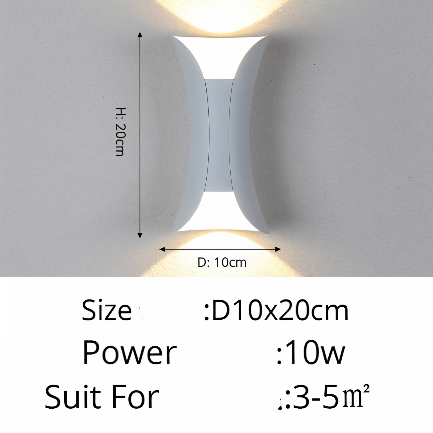 DualGlow Applique – Applique LED Doppia Faccia per Esterni in Design Nero/Oro