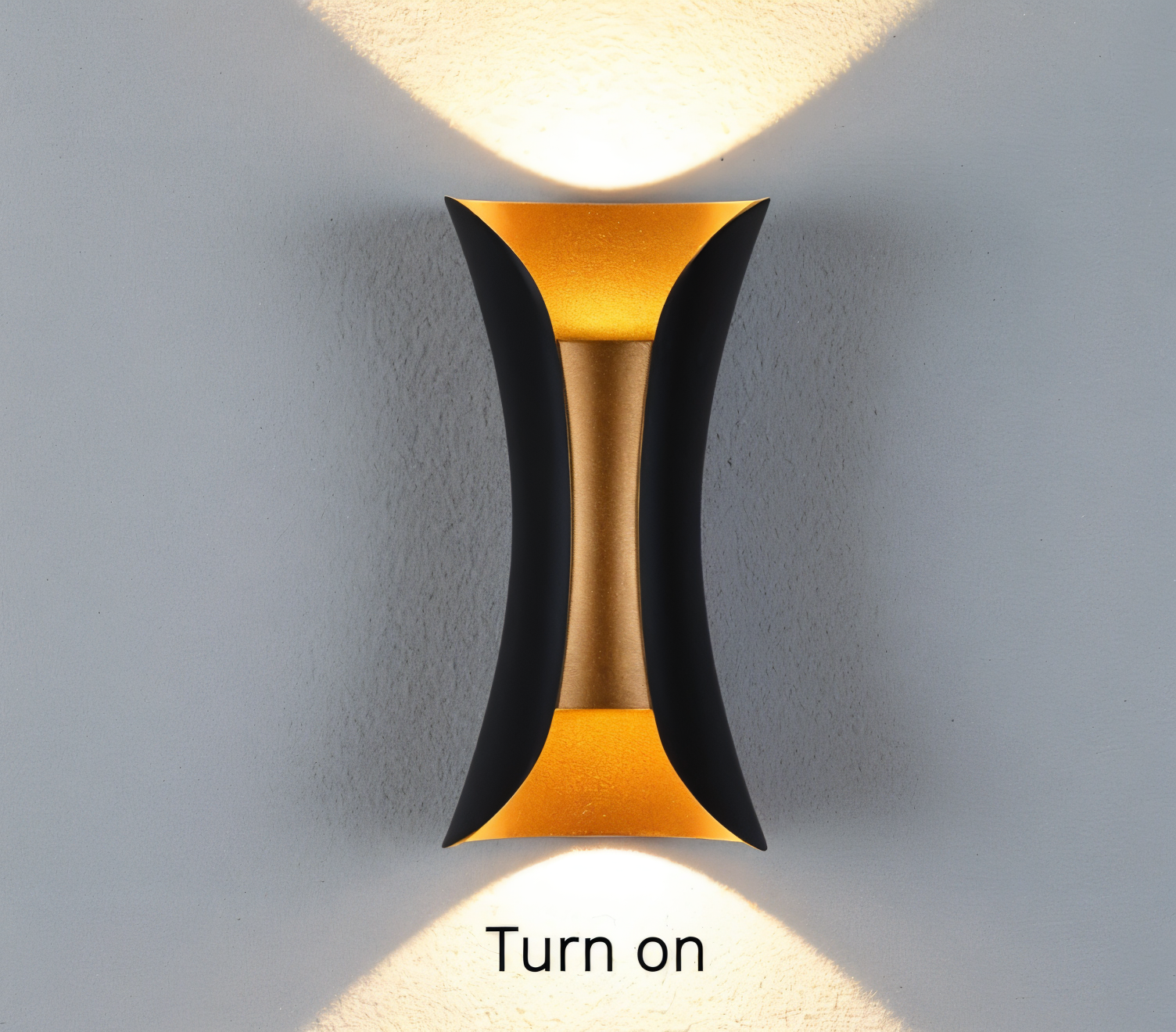 DualGlow Applique – Applique LED Doppia Faccia per Esterni in Design Nero/Oro