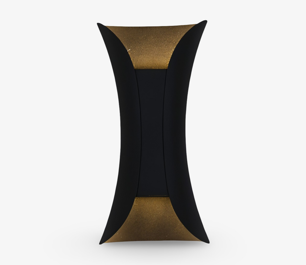 DualGlow Applique – Applique LED Doppia Faccia per Esterni in Design Nero/Oro