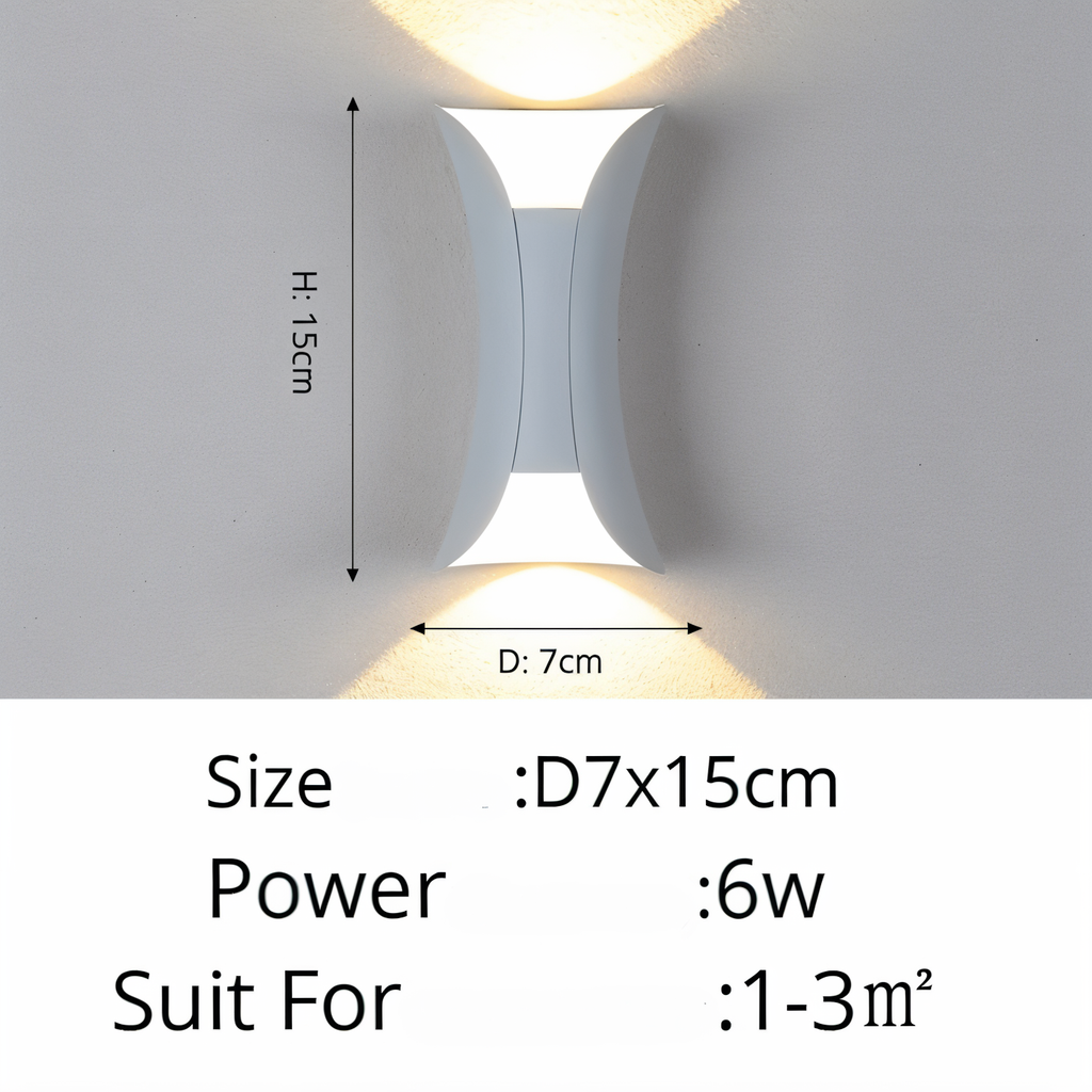 DualGlow Applique – Applique LED Doppia Faccia per Esterni in Design Nero/Oro
