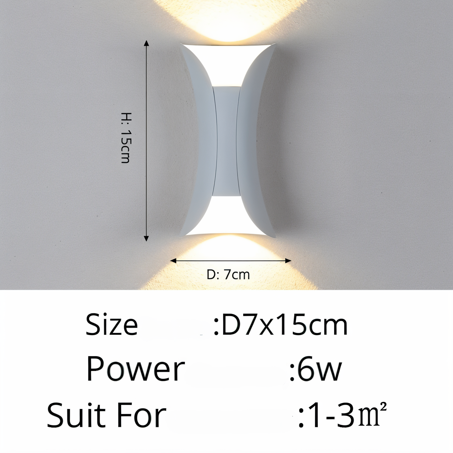 DualGlow Applique – Applique LED Doppia Faccia per Esterni in Design Nero/Oro