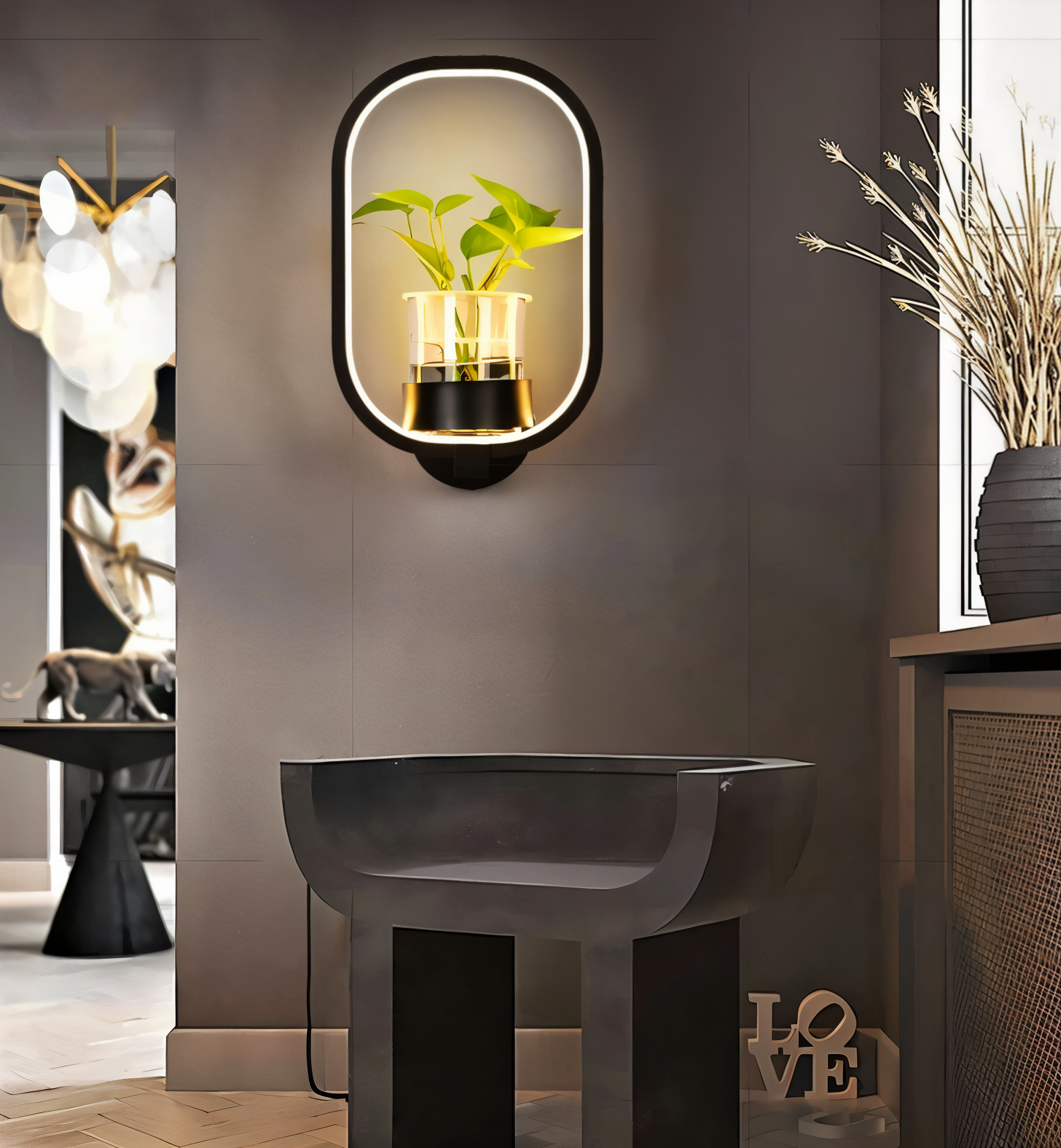 LumiGrow – Lampada da Parete LED Minimalista con Portavaso Integrato