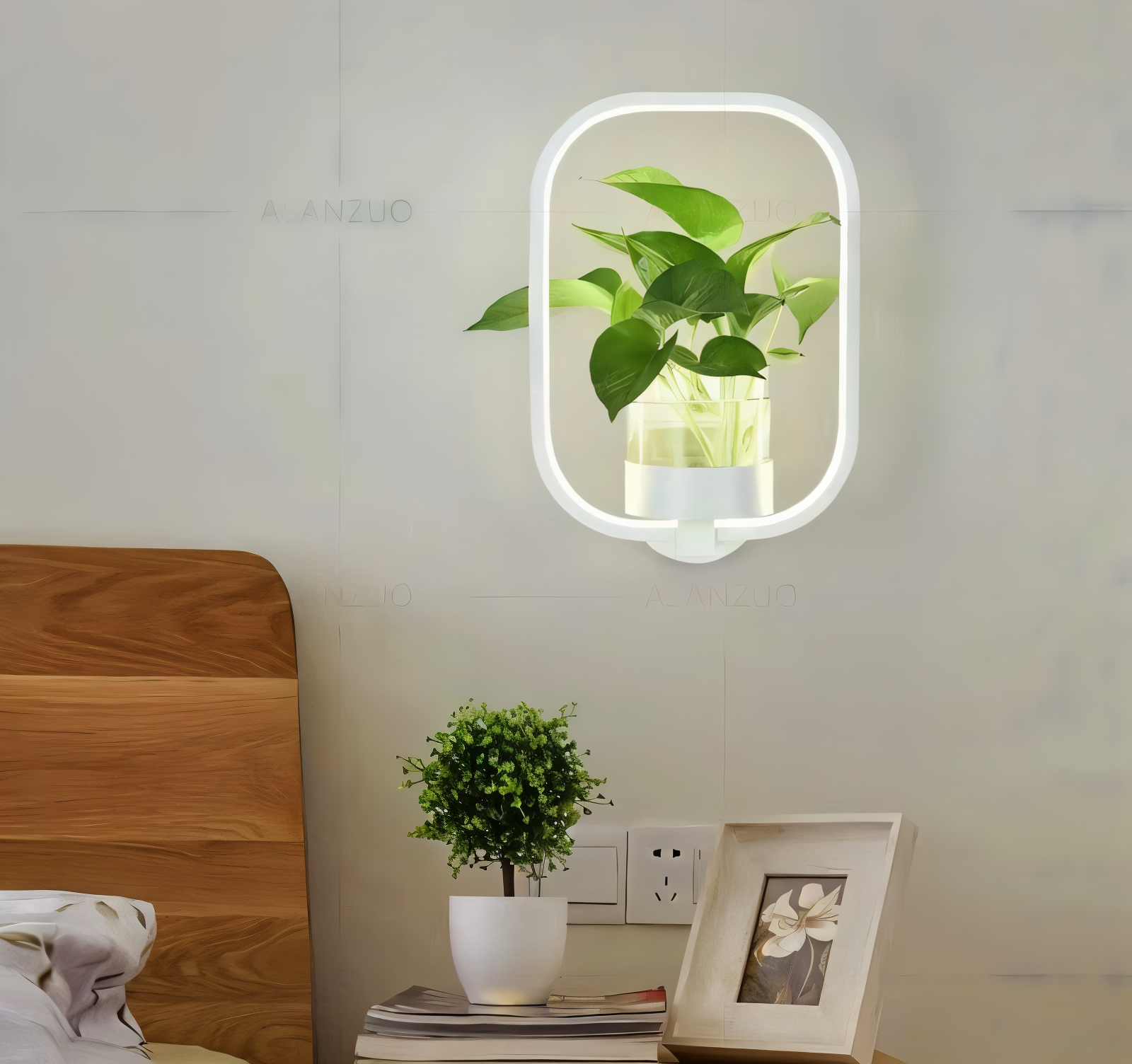 LumiGrow – Lampada da Parete LED Minimalista con Portavaso Integrato