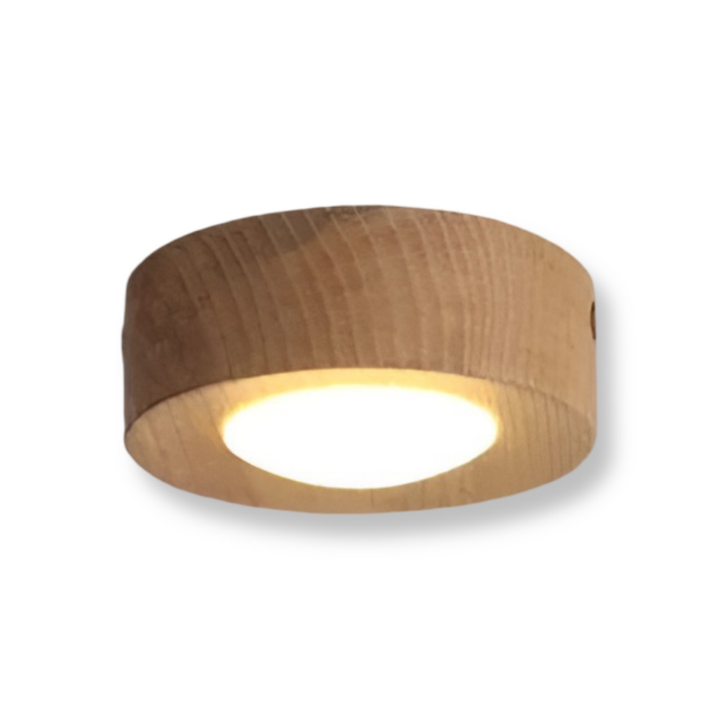 WoodSpot – Lampada a soffitto LED in legno di noce con design moderno a faretti