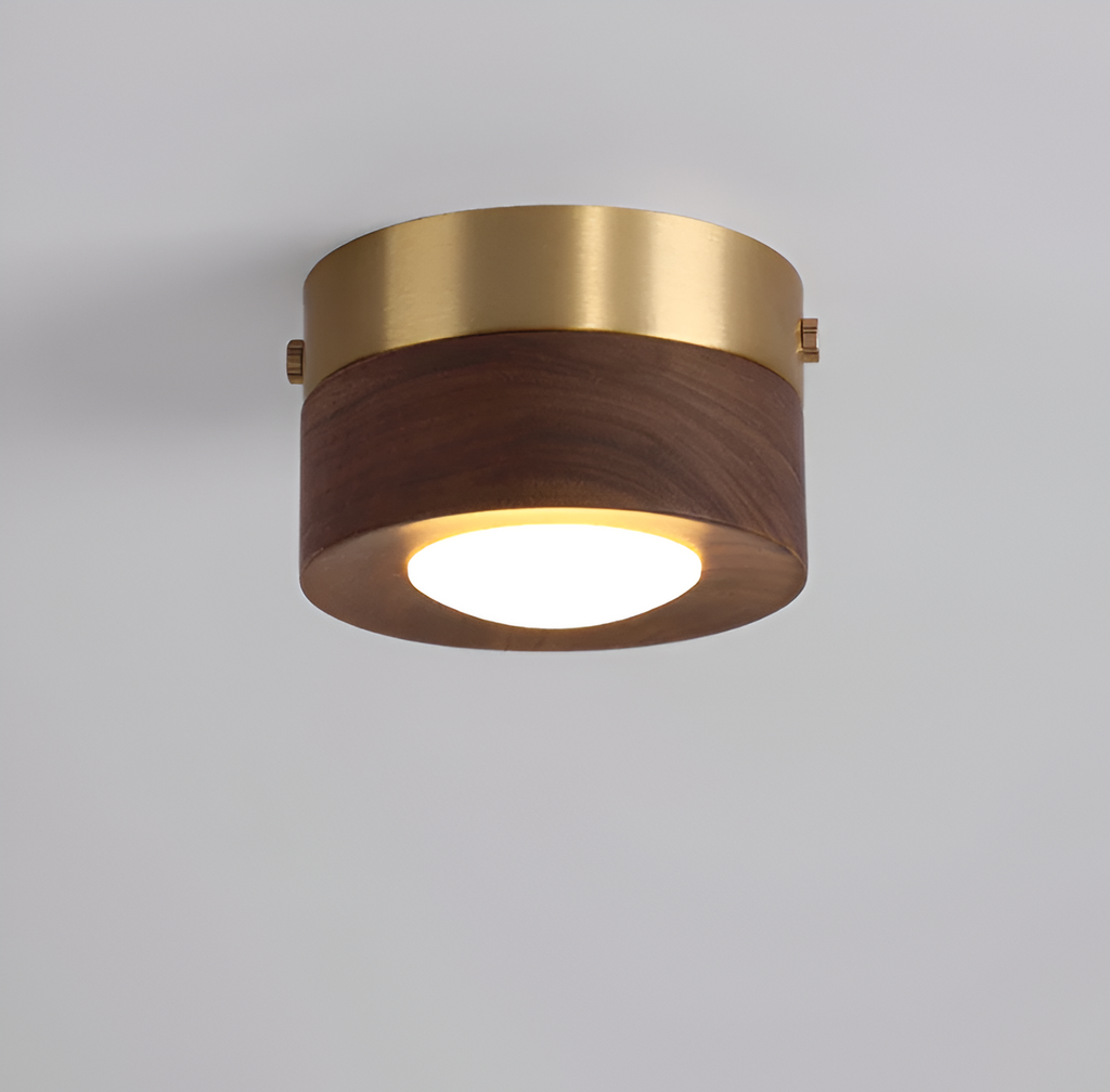 WoodSpot – Lampada a soffitto LED in legno di noce con design moderno a faretti