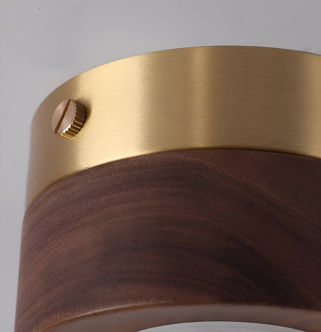 WoodSpot – Lampada a soffitto LED in legno di noce con design moderno a faretti