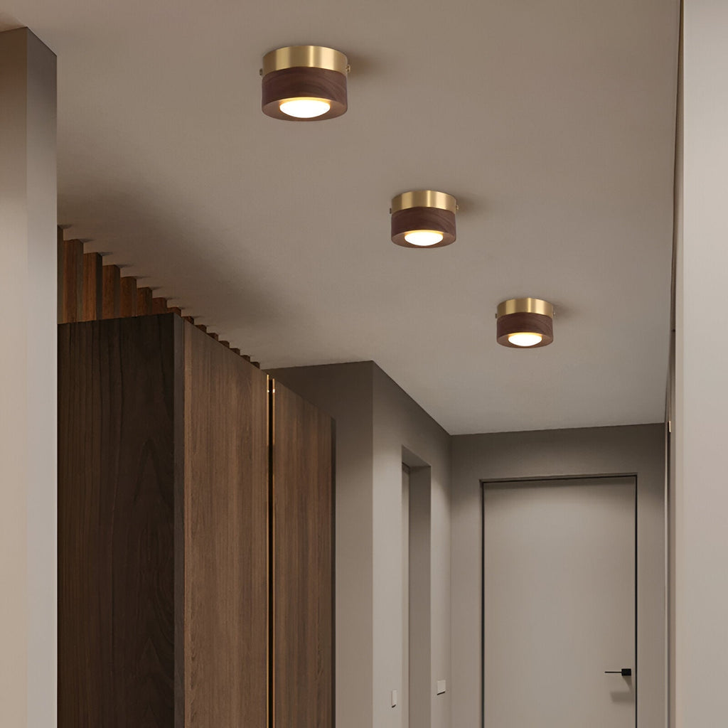 WoodSpot – Lampada a soffitto LED in legno di noce con design moderno a faretti
