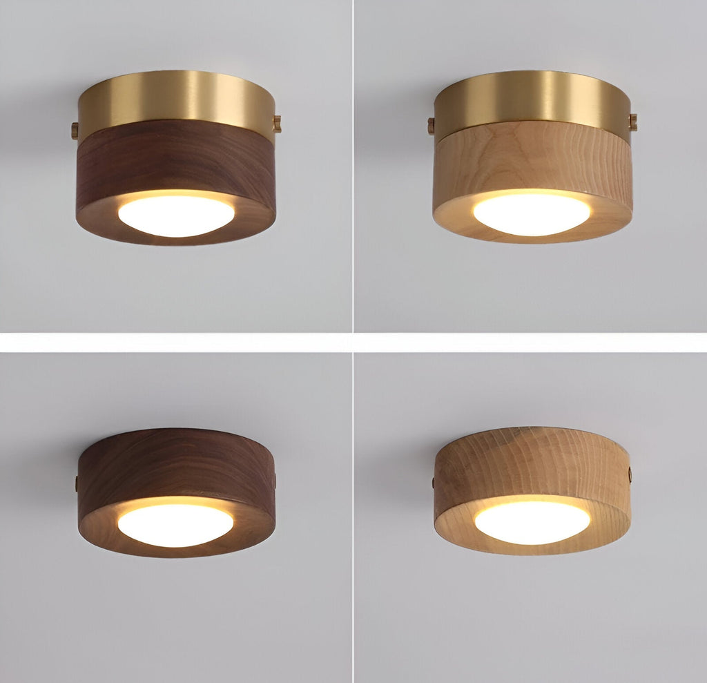 WoodSpot – Lampada a soffitto LED in legno di noce con design moderno a faretti