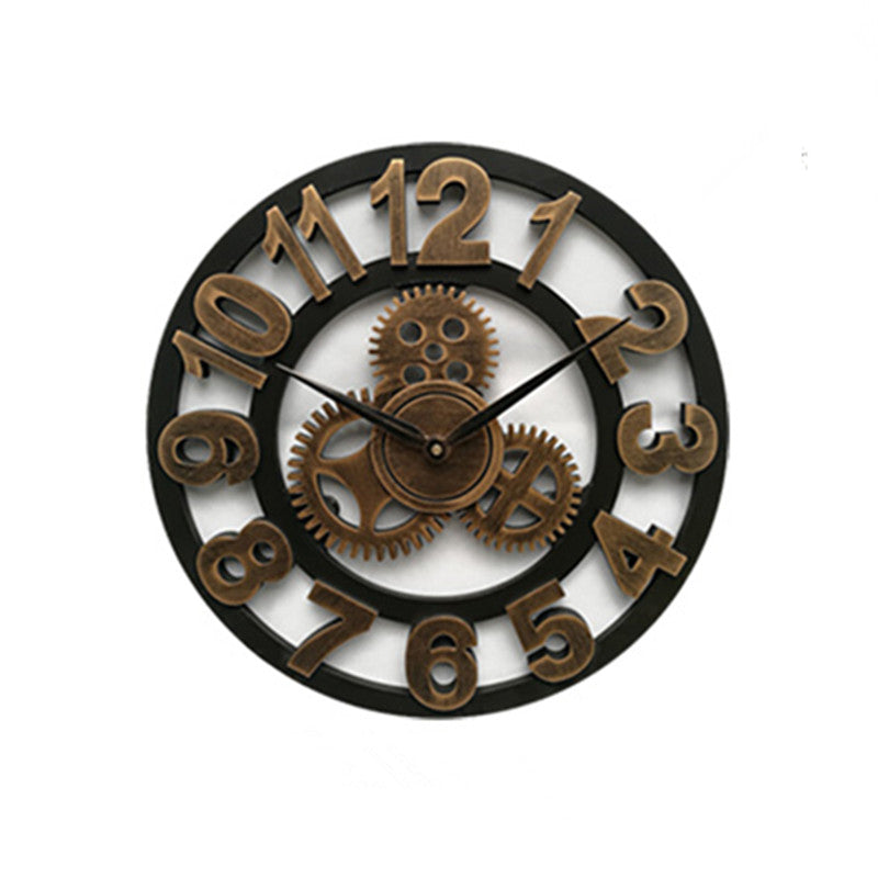 Orologio da parete retro in stile industriale | Orologio decorativo in legno